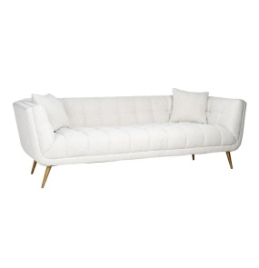 RICHMOND sofa HUXLEY BOUCLE - biała, szczotkowane złoto