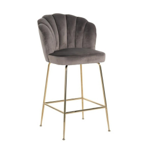 RICHMOND krzesło barowe PIPPA STONE 80 - welur, podstawa złota