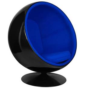 Fotel BALL BLACK niebieski King Home