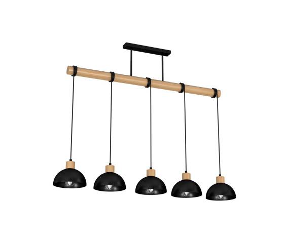 Lampa wisząca ERIK MLP7227 oprawa w kolorze czerni i drewna MILAGRO