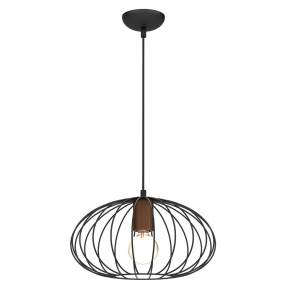 Lampa wisząca MERIDIANO MLP7959 oprawa w kolorze czarnym z elementami drewna MILAGRO