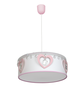 Lampa wisząca HEART MLP8278 oprawa w kolorze bieli i różu MILAGRO