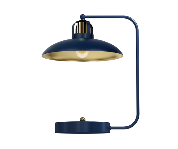 Lampka biurkowa FELIX MLP7716 oprawa w kolorze niebieskim z elementami złota MILAGRO