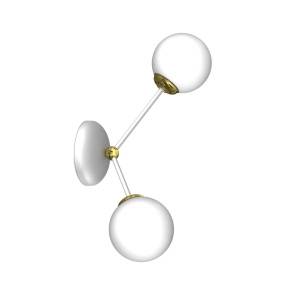 Kinkiet JOY WHITE / GOLD MLP7462 oprawa w kolorze bieli i złota MILAGRO