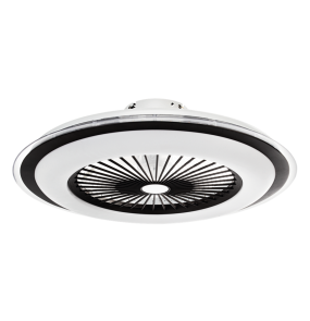 Plafoniera LED ZONDA BLACK 48W ML8339 nowoczesna lampa w kolorze czarnym, z wentylatorem i możliwością zmiany barwy światła MILAGRO + pilot