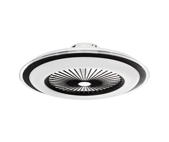 Plafoniera LED ZONDA BLACK 48W ML8339 nowoczesna lampa w kolorze czarnym, z wentylatorem i możliwością zmiany barwy światła + pilot MILAGRO