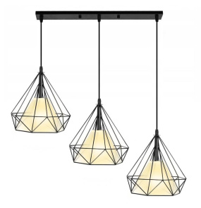 Lampa wisząca LOFT DIAMENT potrójna czarna DL