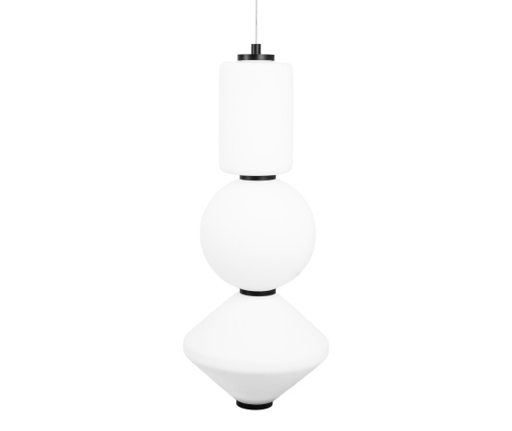 Lampa wisząca AKIKO P0468 oprawa w kolorze czarnym z mlecznymi kloszami MAXLIGHT