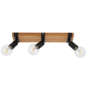 Lampa sufitowa Molini SPL-2079-3 oprawa w kolorze czerni i drewna ITALUX