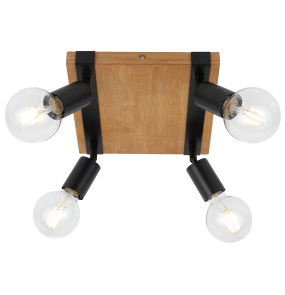 Lampa sufitowa Molini SPL-2079-4 oprawa w kolorze czerni i drewna ITALUX