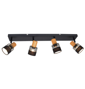 Lampa sufitowa Coletta SPL-90110-4 oprawa w kolorze czerni i drewna ITALUX
