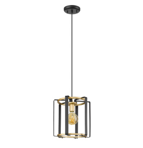 Lampa wisząca Primero PND-44003-1-BK-GD oprawa w kolorze czerni i złota ITALUX