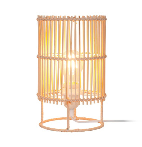 Lampa stołowa EDIN P18224-1T-D15 oprawa w kolorze białym z bambusowym kloszem ZUMA LINE