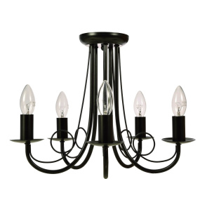 Żyrandol Perła 5 LP-020/5P black oprawa w kolorze czarnym LIGHT PRESTIGE