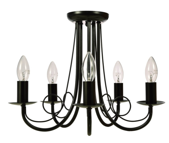 Żyrandol Perła 5 LP-020/5P black oprawa w kolorze czarnym LIGHT PRESTIGE
