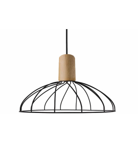 Lampa wisząca Moderno LP-1221/1P B BK oprawa w kolorze czerni i drewna LIGHT PRESTIGE