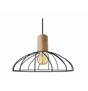 Lampa wisząca Moderno LP-1221/1P B E27 BK oprawa w kolorze czerni i drewna LIGHT PRESTIGE