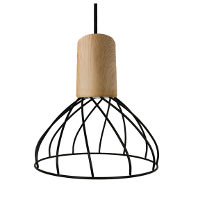 Lampa wisząca Moderno LP-1221/1P S BK oprawa w kolorze czerni i drewna LIGHT PRESTIGE