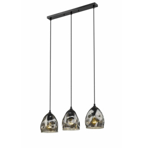 Lampa wisząca Melt 3 LP-126/3L oprawa w kolorze czarnym z dymionymi kloszami LIGHT PRESTIGE