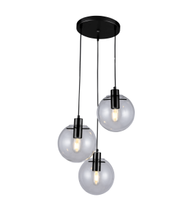 Lampa wisząca Puerto 3 LP-004/3P BK oprawa w kolorze czarnym LIGHT PRESTIGE