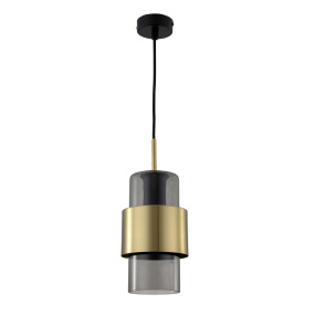 Lampa wisząca Miele LP-866/1P L SM/GD oprawa w kolorze złotym z dymionym kloszem LIGHT PRESTIGE