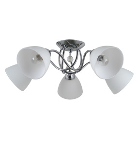 Lampa sufitowa Lugano PND-5643-5 chromowana oprawa z białymi kloszami ITALUX