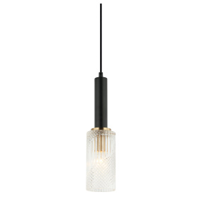 Lampa wisząca Perola PND-43309-1 BK+BR oprawa w kolorze czarnym z elementami złota ITALUX