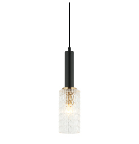 Lampa wisząca Perola PND-43363-1 BK+BR oprawa w kolorze czarnym z elementami złota ITALUX