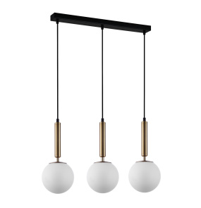 Lampa wisząca Ravena PND-2324-3L GD+OPA oprawa w kolorze mosiądzu ITALUX