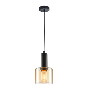 Lampa wisząca Santia PND-65342-1-BK+AMB oprawa w kolorze czarnym ITALUX