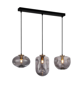 Lampa wisząca Hatella PND-112038-3-BRO+SG oprawa w kolorze czarnym z elementami miedzi ITALUX