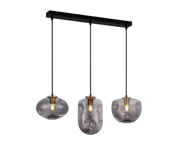 Lampa wisząca Hatella PND-112038-3-BRO+SG oprawa w kolorze czarnym z elementami miedzi ITALUX