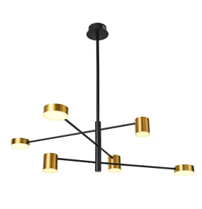 Lampa wisząca Remdal PND-16374-6-BK-GD-3K oprawa w kolorze czerni i złota ITALUX