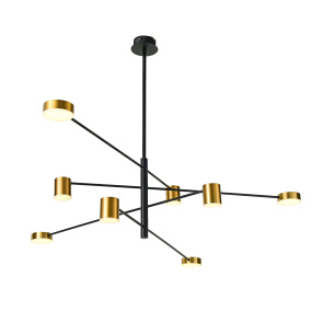 Lampa wisząca Remdal PND-16374-8-BK-GD-3K oprawa w kolorze czerni i złota ITALUX