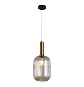 Lampa wisząca Antiola PND-5588-1L-BRO+AMB oprawa w kolorze mosiądzu ITALUX