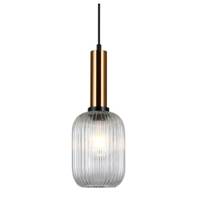 Lampa wisząca Antiola PND-5588-1L-BRO+CL oprawa w kolorze mosiądzu ITALUX