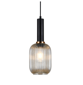 Lampa wisząca Antiola PND-5588-1M-BK+AMB oprawa w kolorze czarnym ITALUX