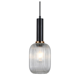 Lampa wisząca Antiola PND-5588-1M-BK+CL oprawa w kolorze czarnym ITALUX