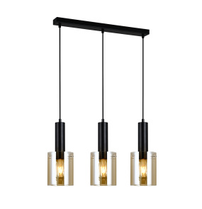 Lampa wisząca Sardo PND-5581-3-BK+AMB oprawa w kolorze czarnym ITALUX