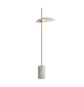 Lampa podłogowa Vilai FL-203342-1-WH oprawa w kolorze bieli i złota ITALUX