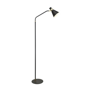 Lampa podłogowa Biagio ML-H16079BFLK-1 oprawa w kolorze czarnym z elementami złota ITALUX