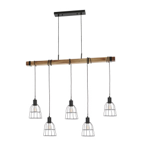 Lampa wisząca Ponte PND-4290-5-L oprawa w kolorze czarnym ITALUX