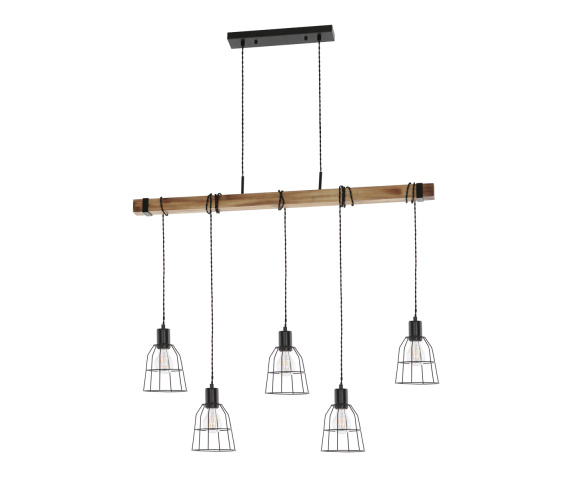 Lampa wisząca Ponte PND-4290-5-L oprawa w kolorze czarnym ITALUX