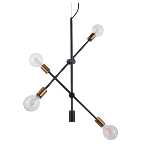 Lampa wisząca Edmond MD-BR-262002-D4-G/B oprawa w kolorze czarym z elementami złota ITALUX