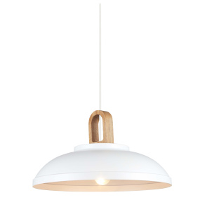Lampa wisząca Danito MDM3153/1L W oprawa w kolorze białym z elementami drewna ITALUX