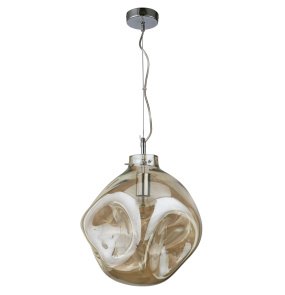 Lampa wisząca Aldeia PND-5813-M-1-CH+CGN chromowana oprawa z koniakowym kloszem ITALUX