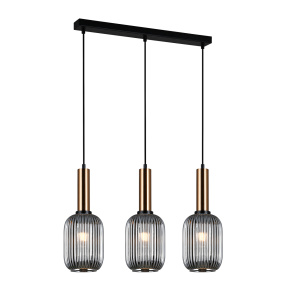 Lampa wisząca Antiola PND-5588-3M-BRO+CL oprawa w kolorze mosiądzu ITALUX