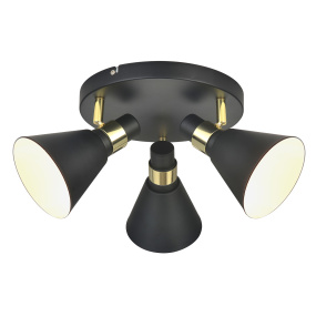 Lampa sufitowa Biagio MB-H16079CK-3 oprawa w kolorze czerni i złota ITALUX