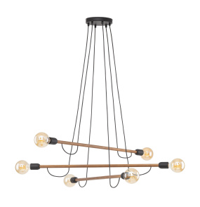 Lampa wisząca HELIX WOOD 4950 oprawa w kolorze czarnym i drewna TK LIGHTING