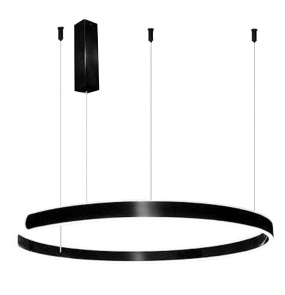 Lampa LED wisząca okrąg czarna XZ-004 88W + pilot